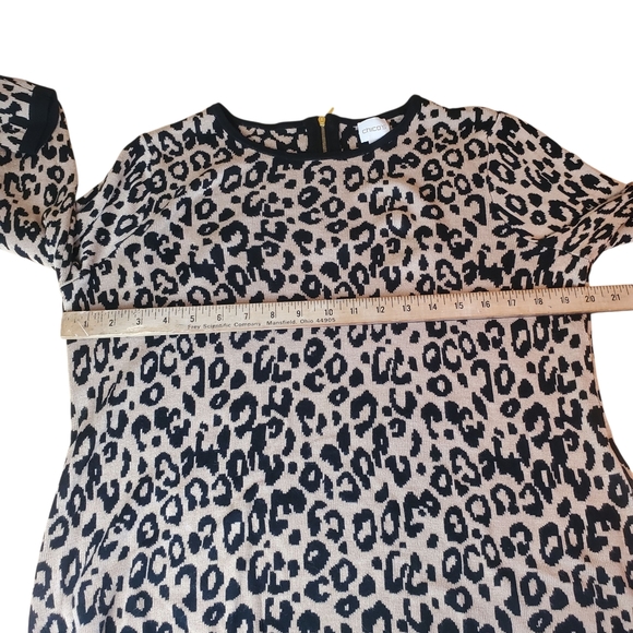 Chico's Animal Print Crew Neck Sweater - Black and Tan. LG. #0196 - Picture 8 of 11